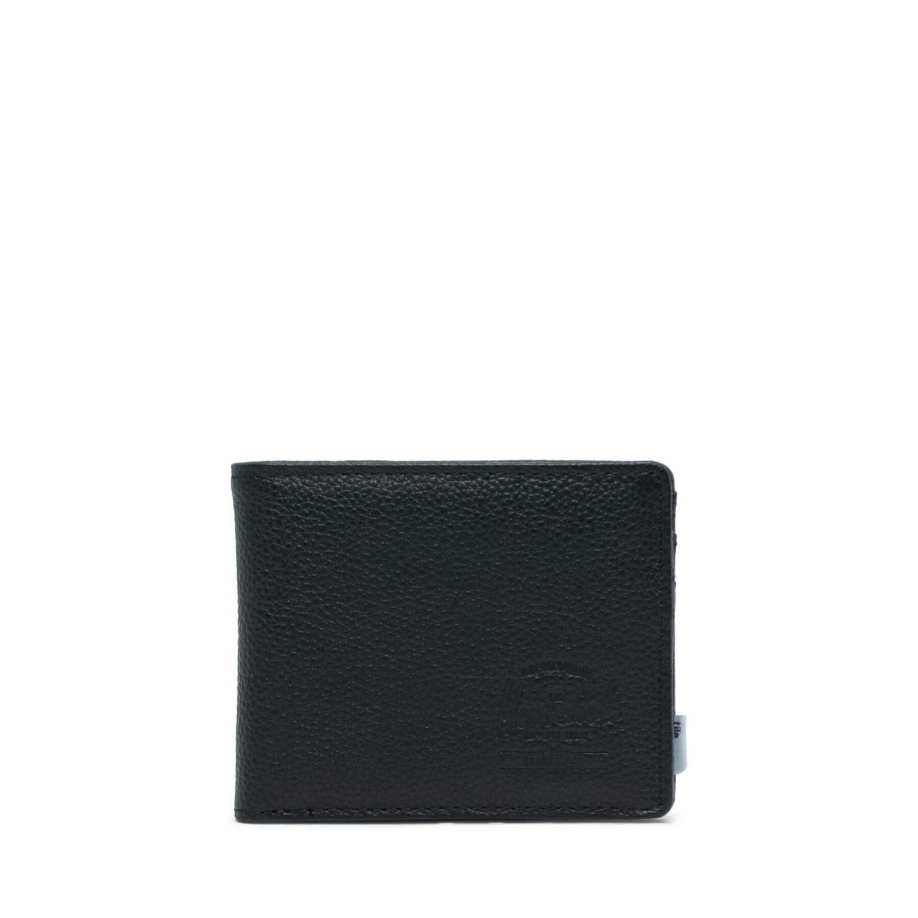 Portfólio Herschel black pebbled leather