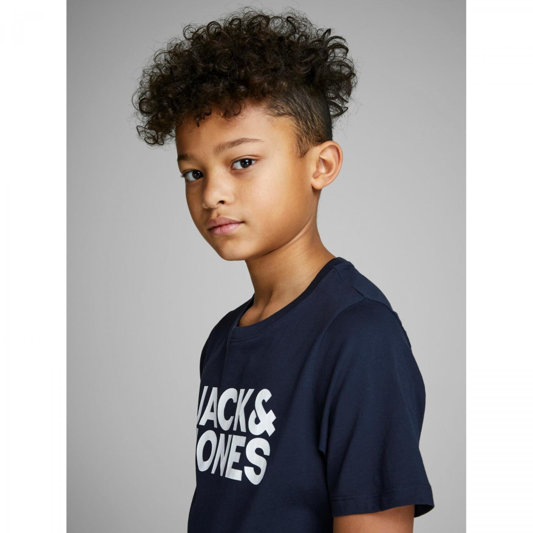 T-shirt criança colar neck Jack & Jones ecorp logo