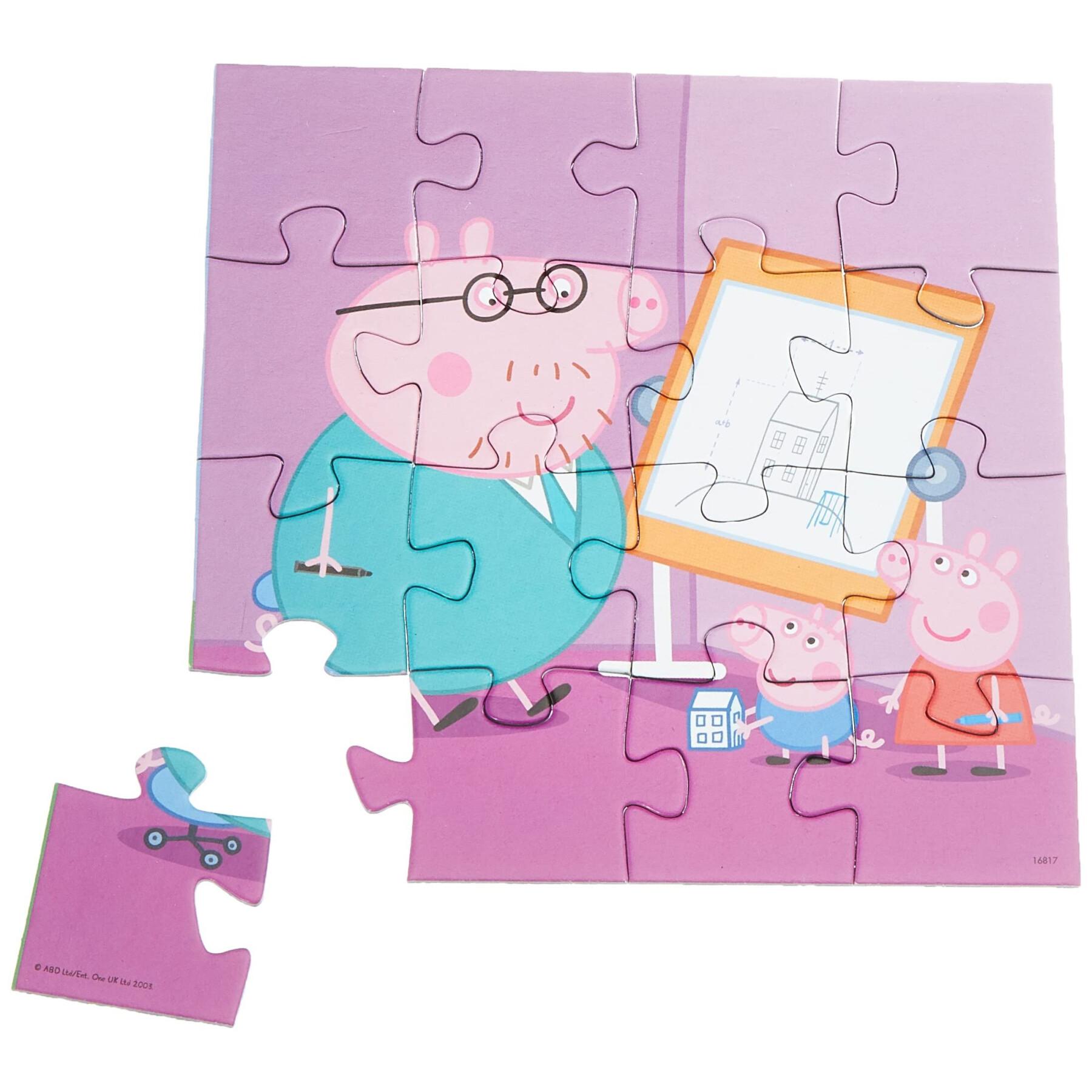 12-16-20-25 peças puzzle progressivo Peppa Pig