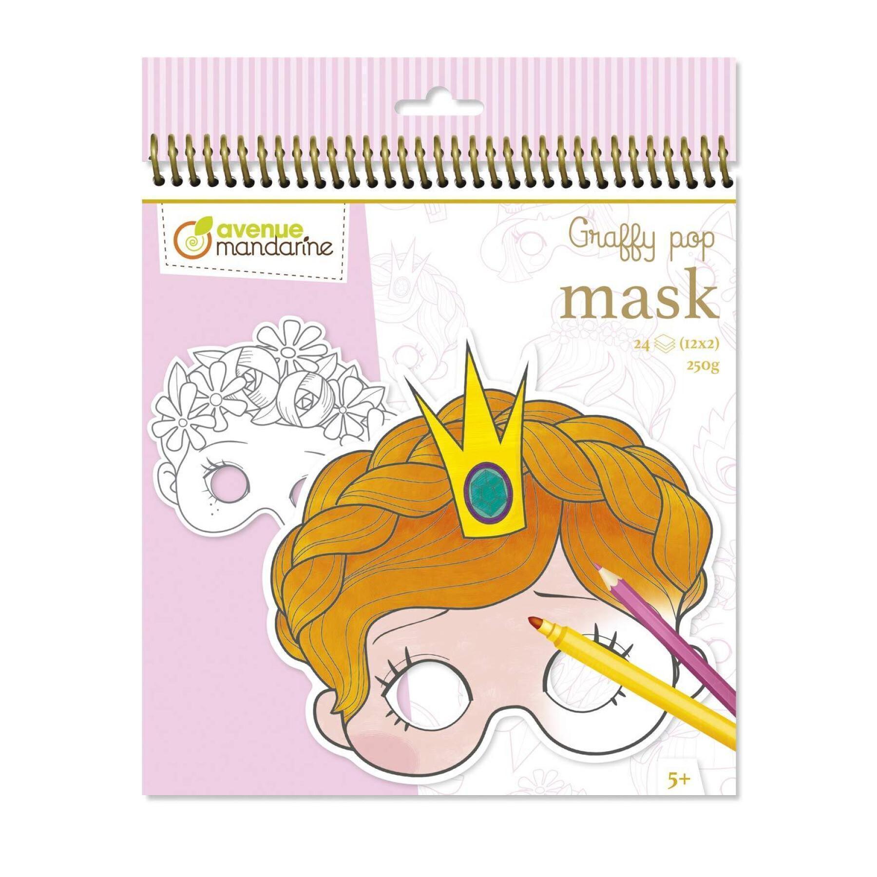 24 folhas de coloração e corte para raparigas Avenue Mandarine Graffy Pop Mask