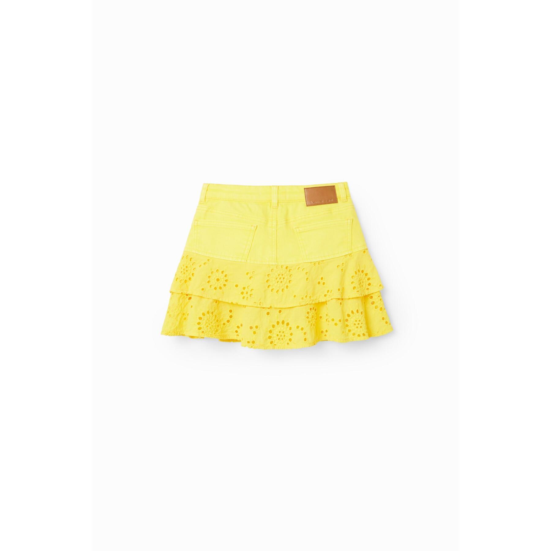 Mini-saia bordada suisse fille Desigual
