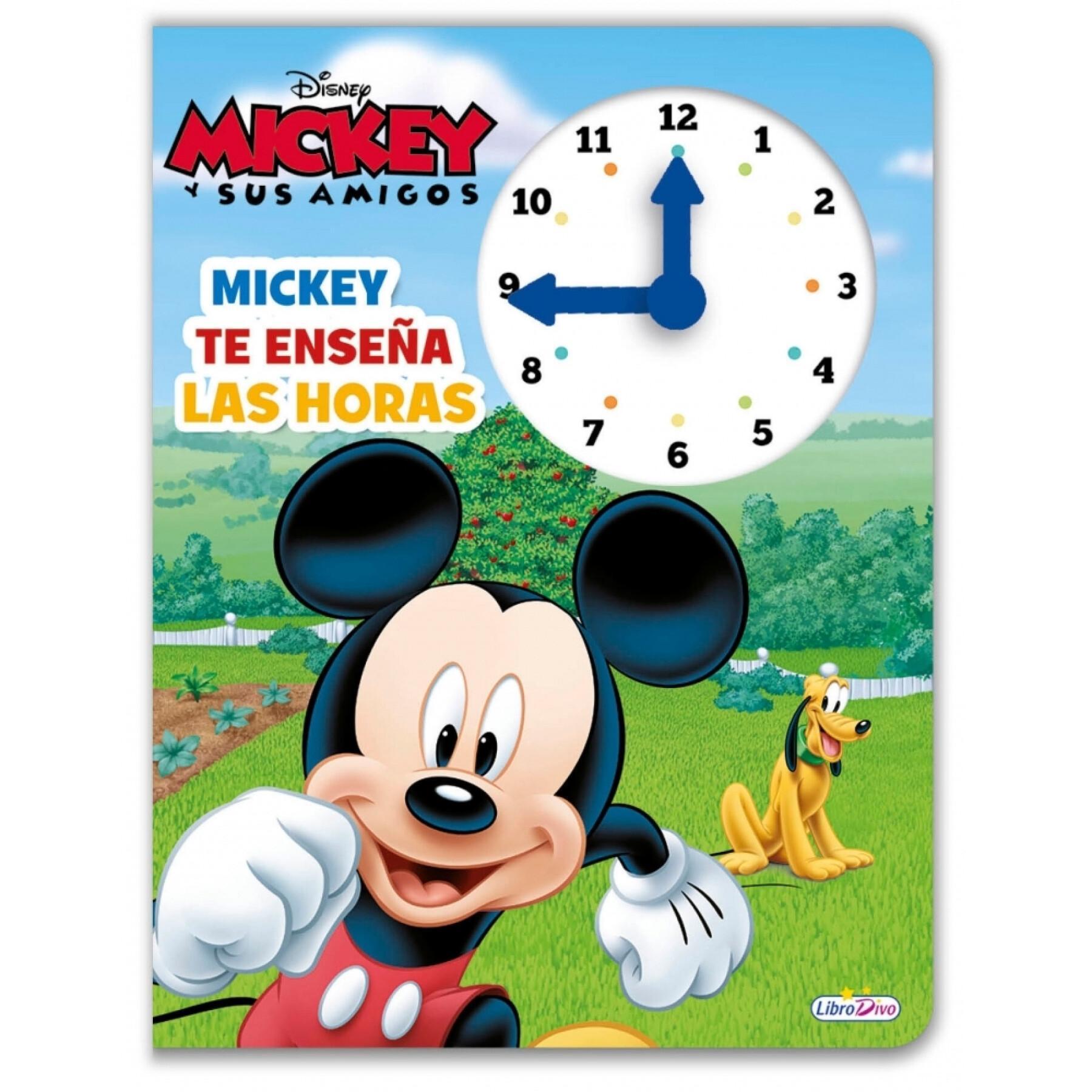 Livro 8 páginas relógio Disney