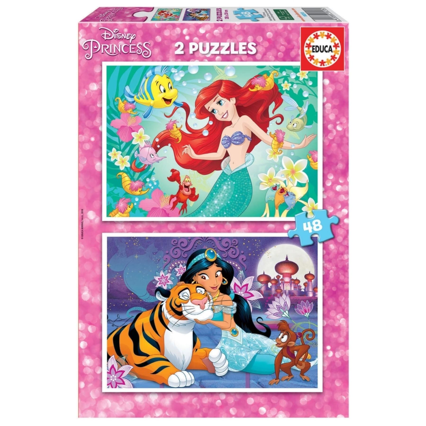 Puzzle de 2 peças x 48 peças Disney Princess