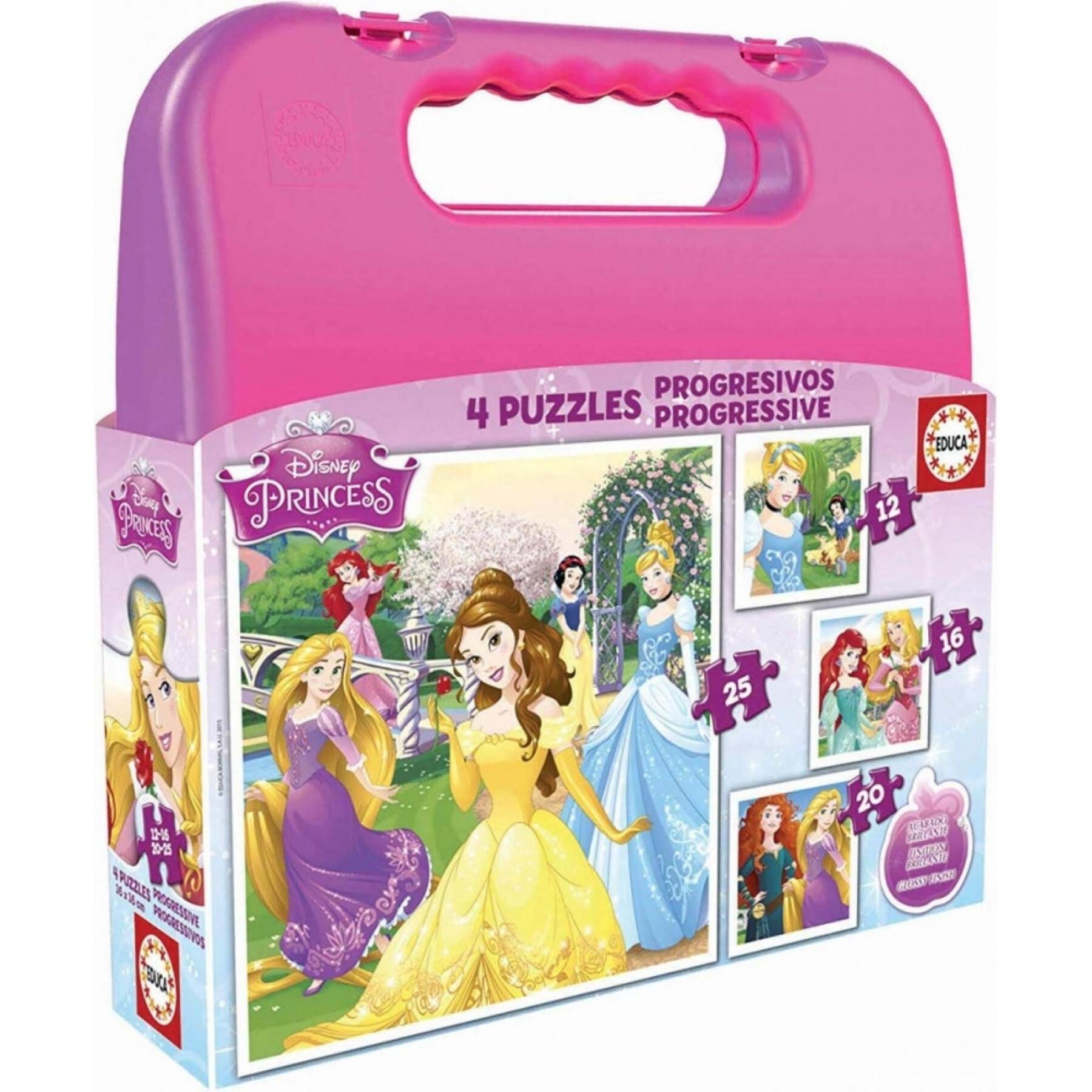 Caso de 4 puzzles Disney Princess