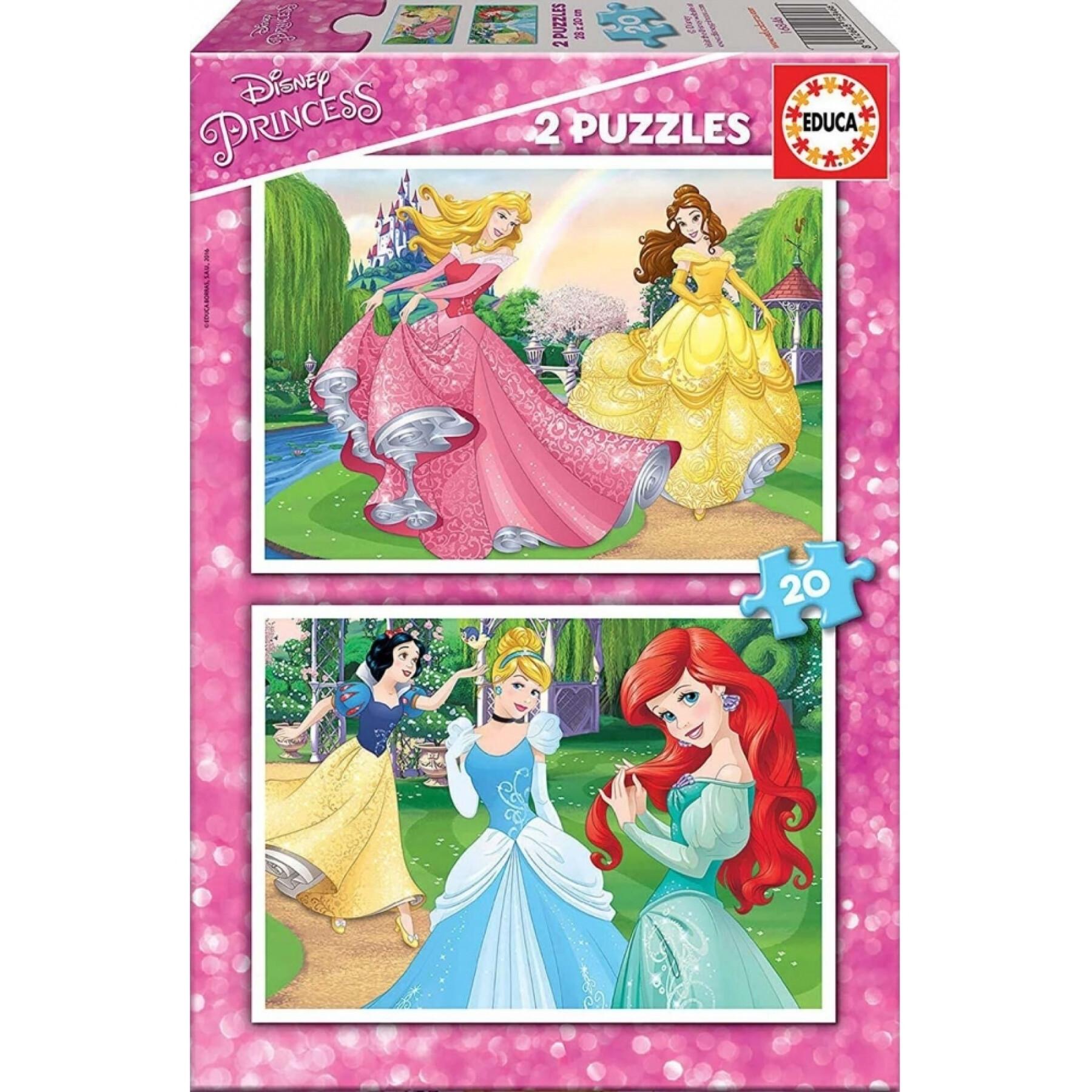 Puzzle 2 x 20 peças Disney Princess
