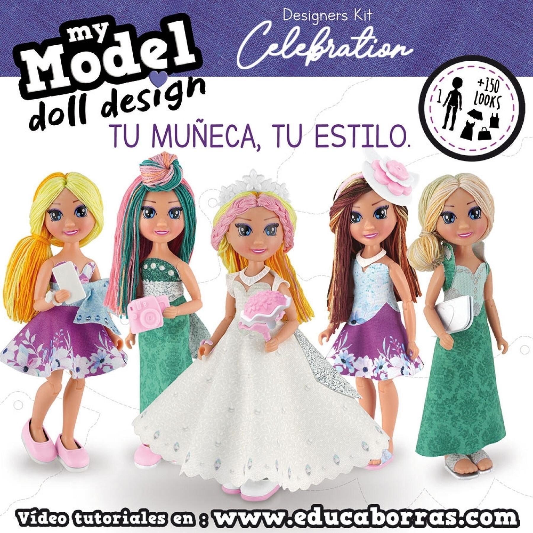 Conjunto de vestuário para bonecas Educa My Model Doll Design Celebration
