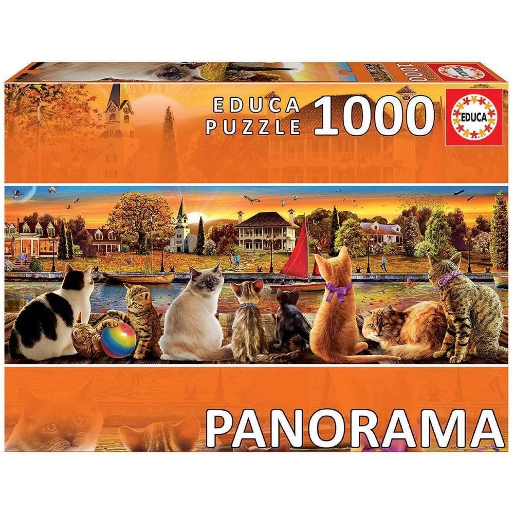 Puzzle de 1000 peças Educa Panorama Gatos