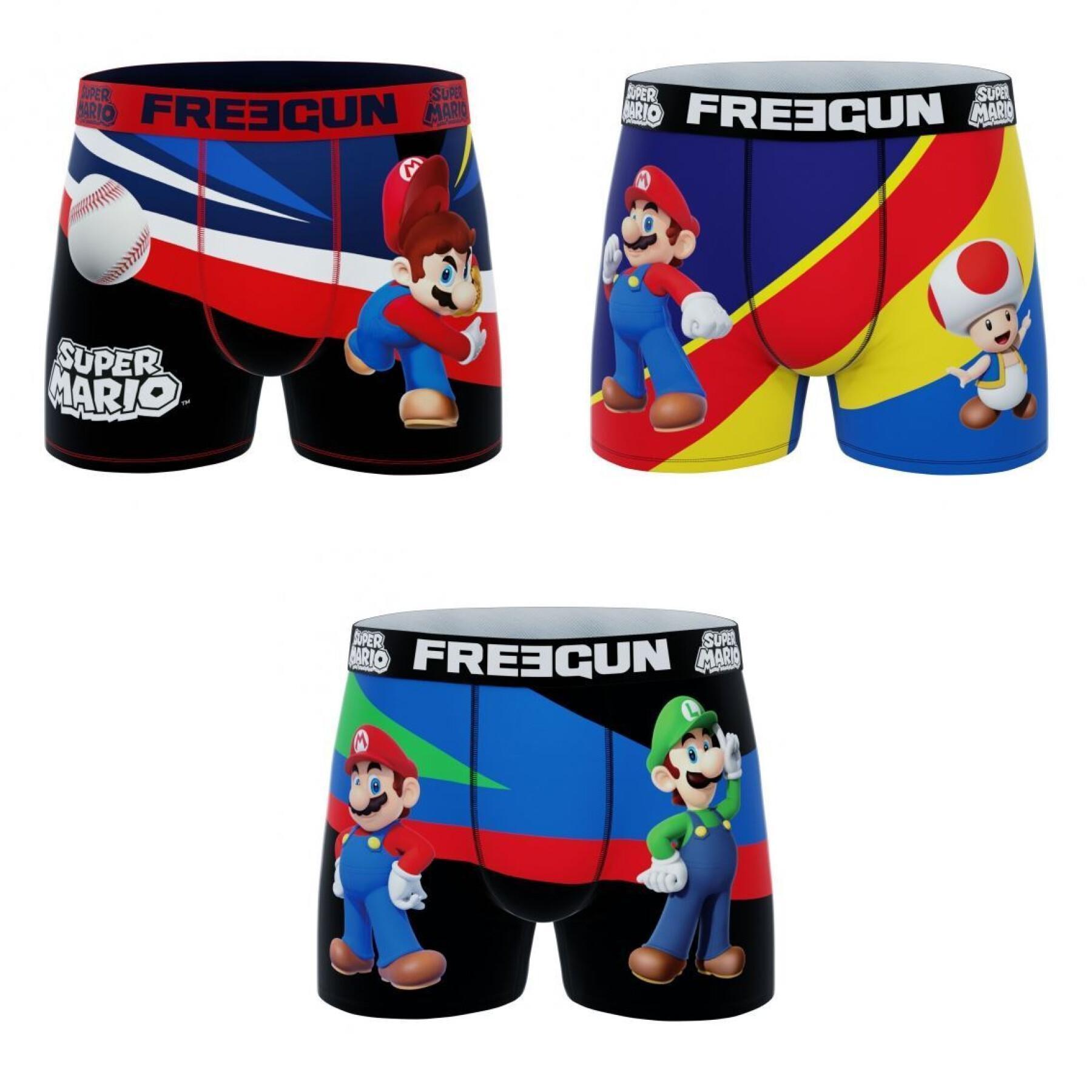 Calções boxer para criança Freegun Super Mario Bross (x3)