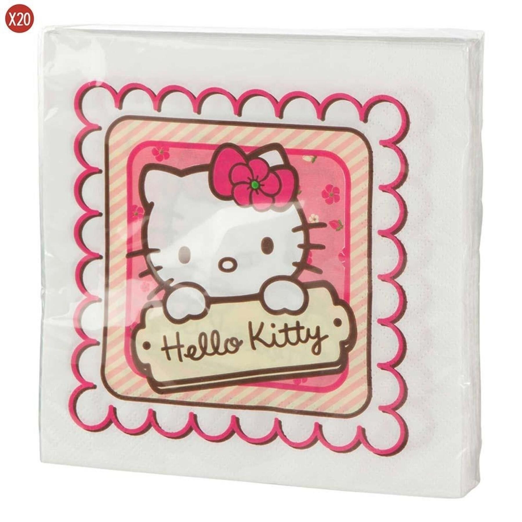 Conjunto de 20 guardanapos de 2 camadas Hello Kitty