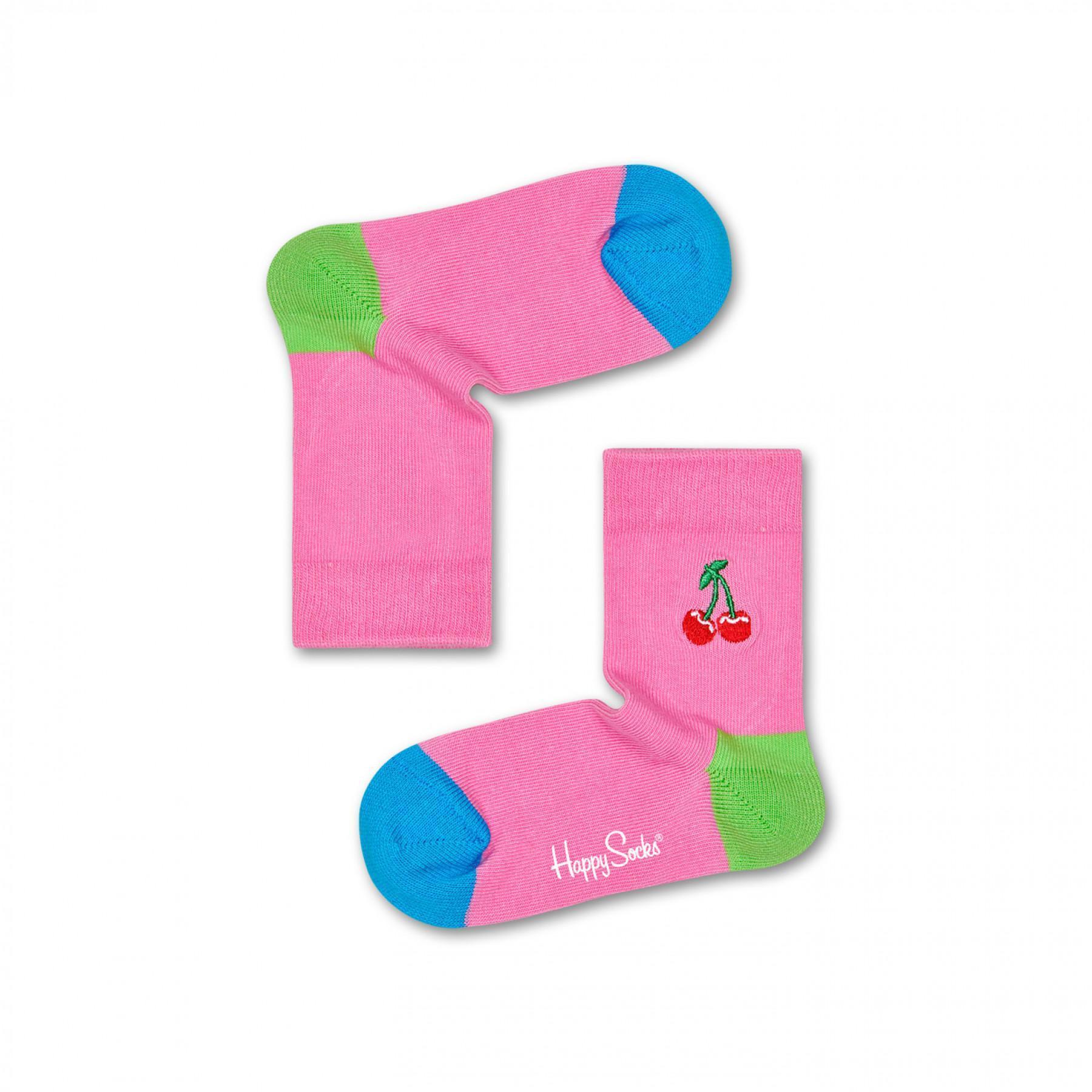 Meias para crianças Happy Socks Cherry Embroidery
