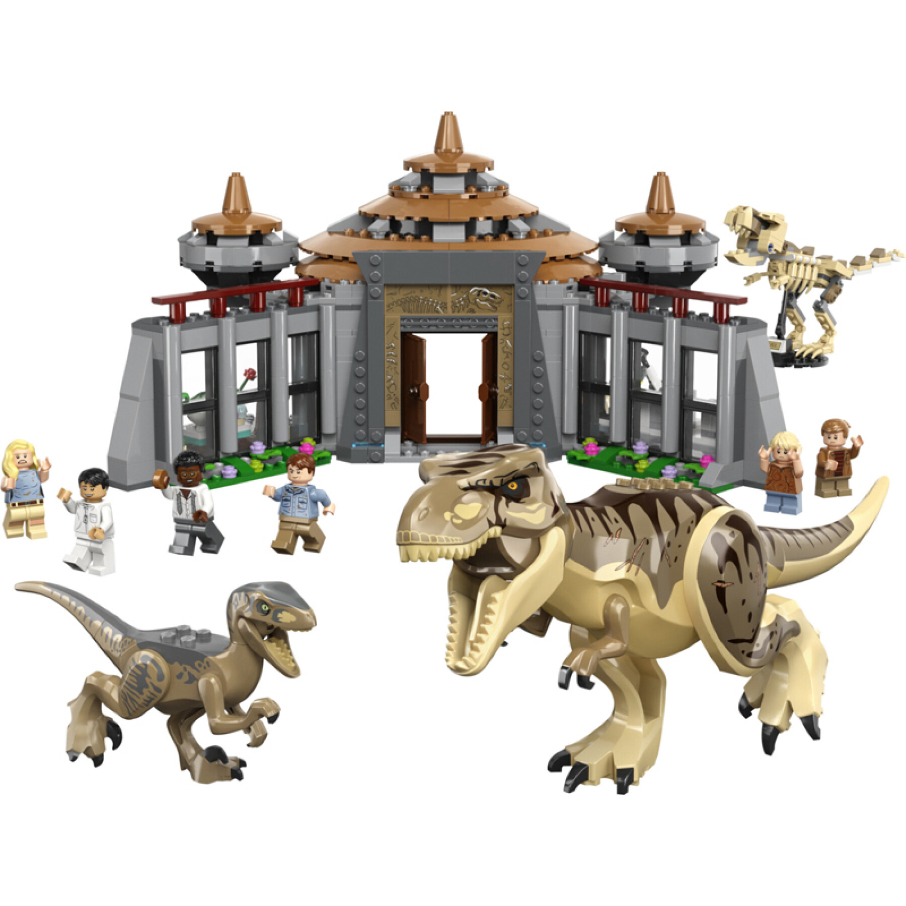 Construção de conjuntos de centro de visitantes Lego Jurassic World
