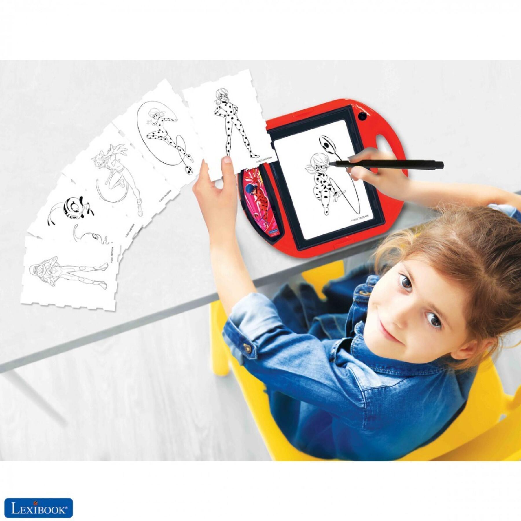 Miraculous educational projetor tablet + modelos e carimbos Lexibook