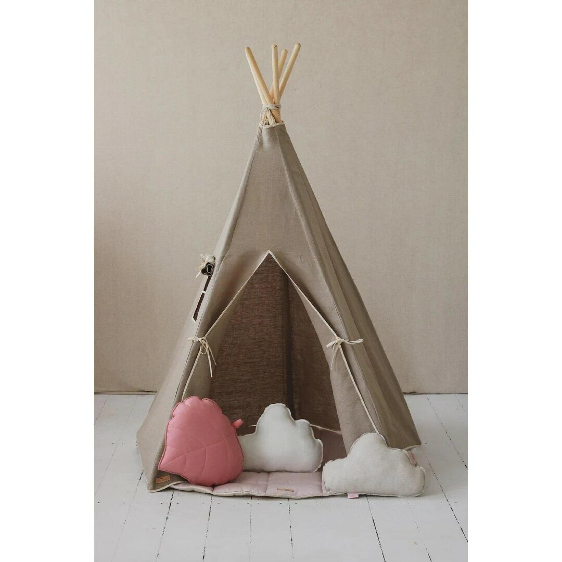 Conjunto de tenda e tapetes para crianças Moi Mili "Lin Naturel"