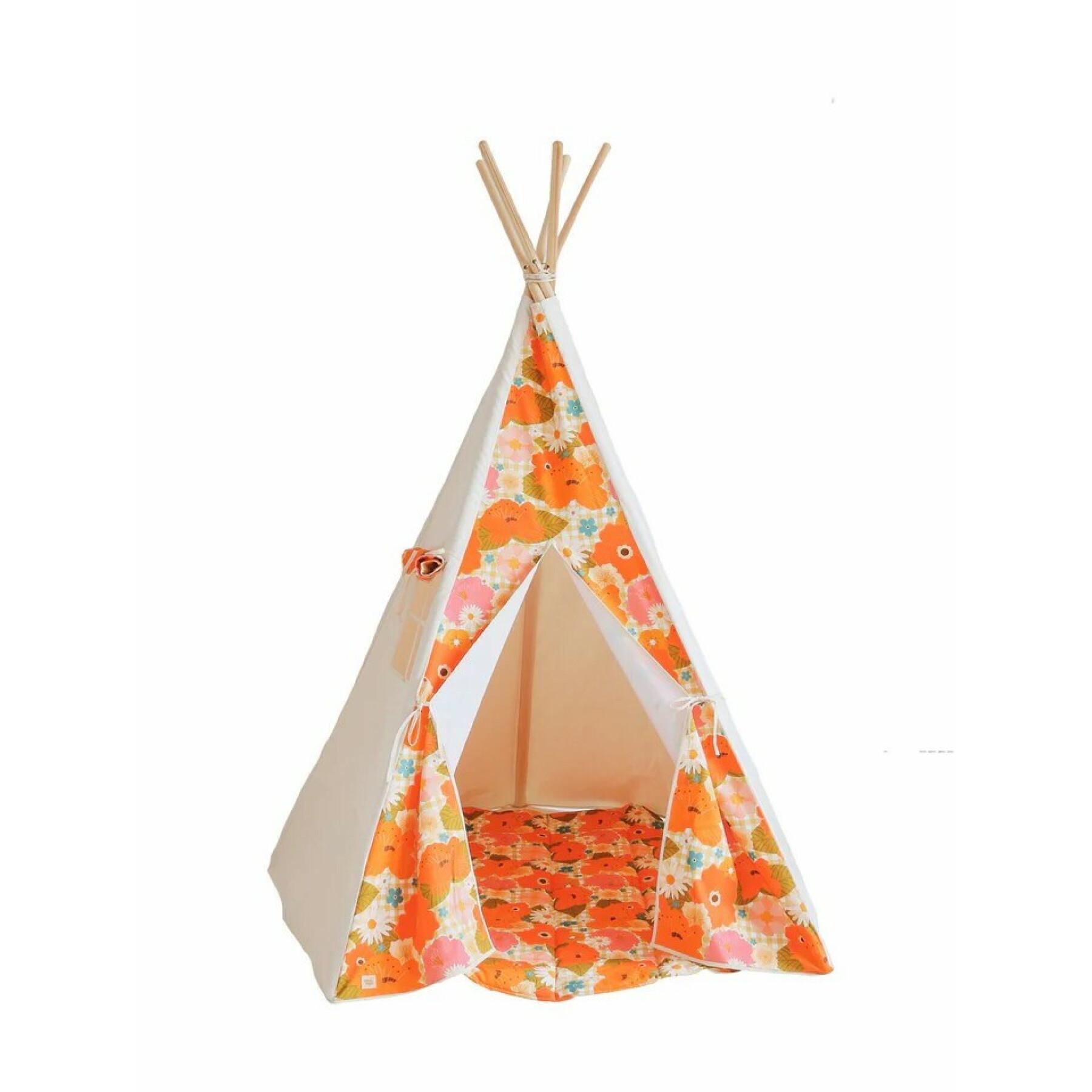 Conjunto de tenda e tapetes para crianças Moi Mili "Pique-nique avec les fleurs"