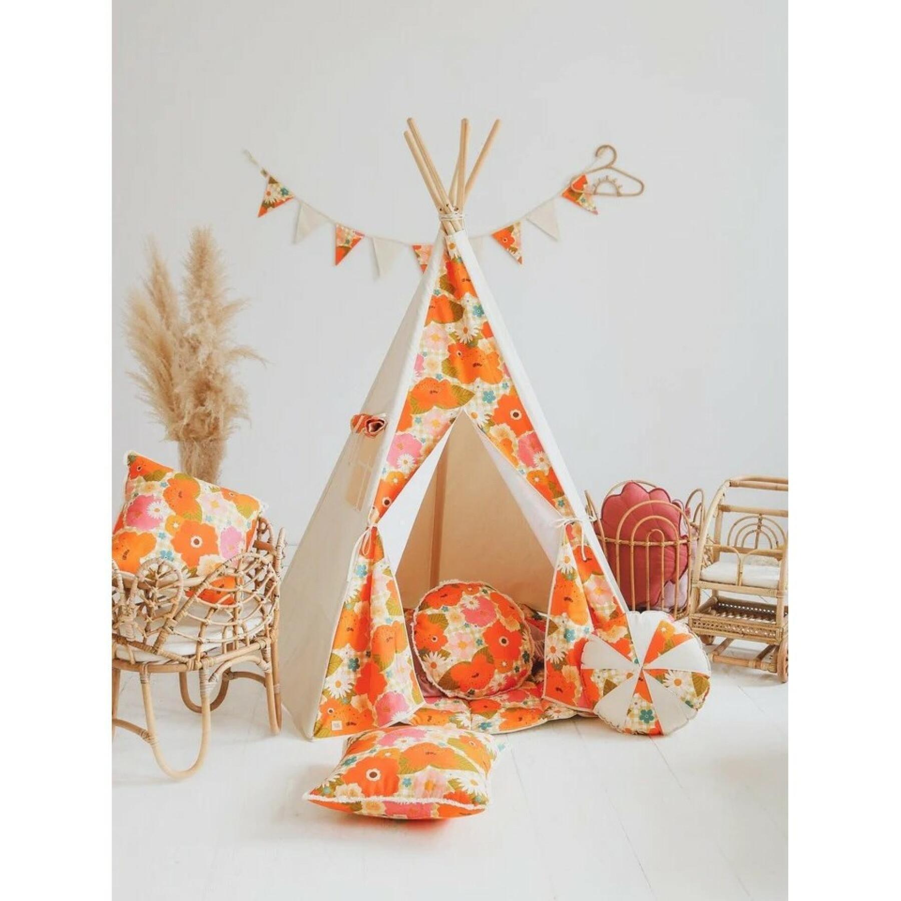 Conjunto de tenda e tapetes para crianças Moi Mili "Pique-nique avec les fleurs"