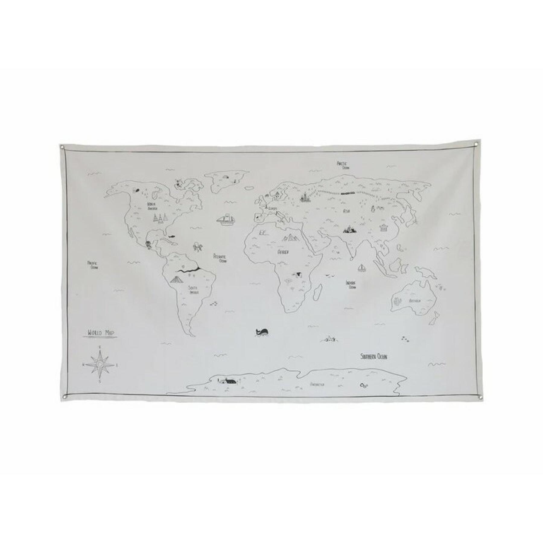 Mapa do mundo do algodão para crianças Moi Mili