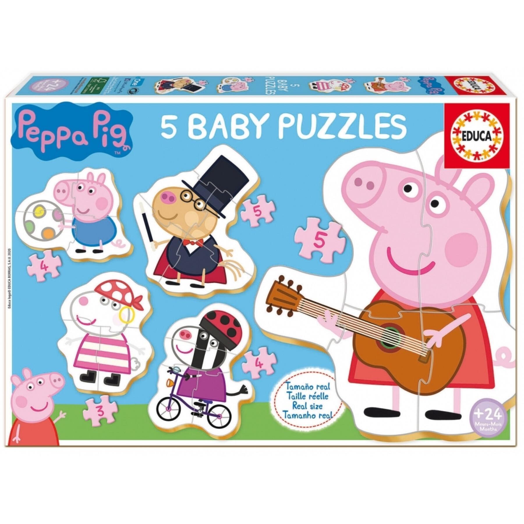 5 em 1 puzzle Peppa Pig