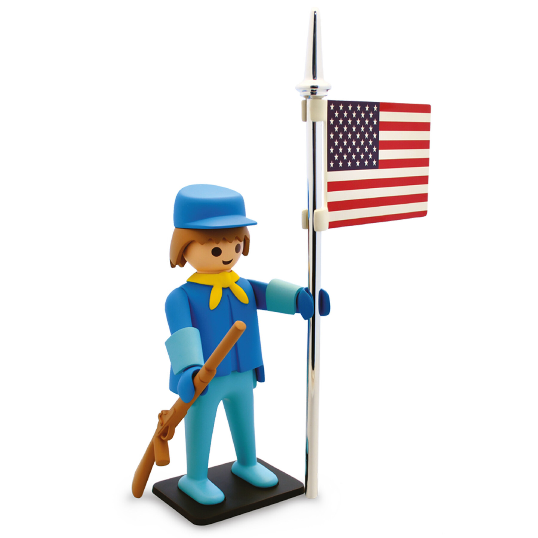 Estatueta vintage de cavaleiro americano Plastoy Playmobil