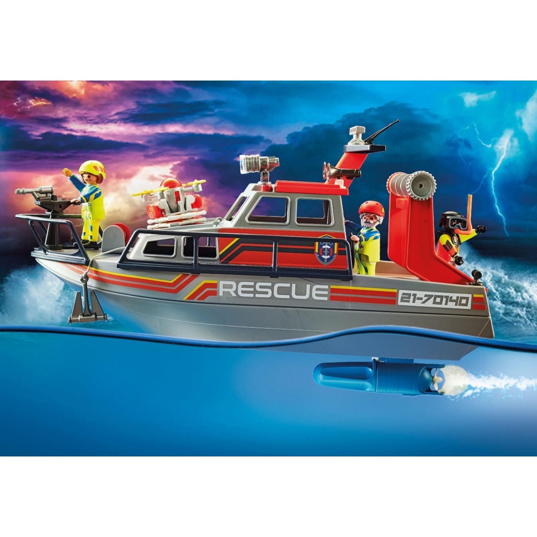 Iate de salvamento marítimo Playmobil City Rescue