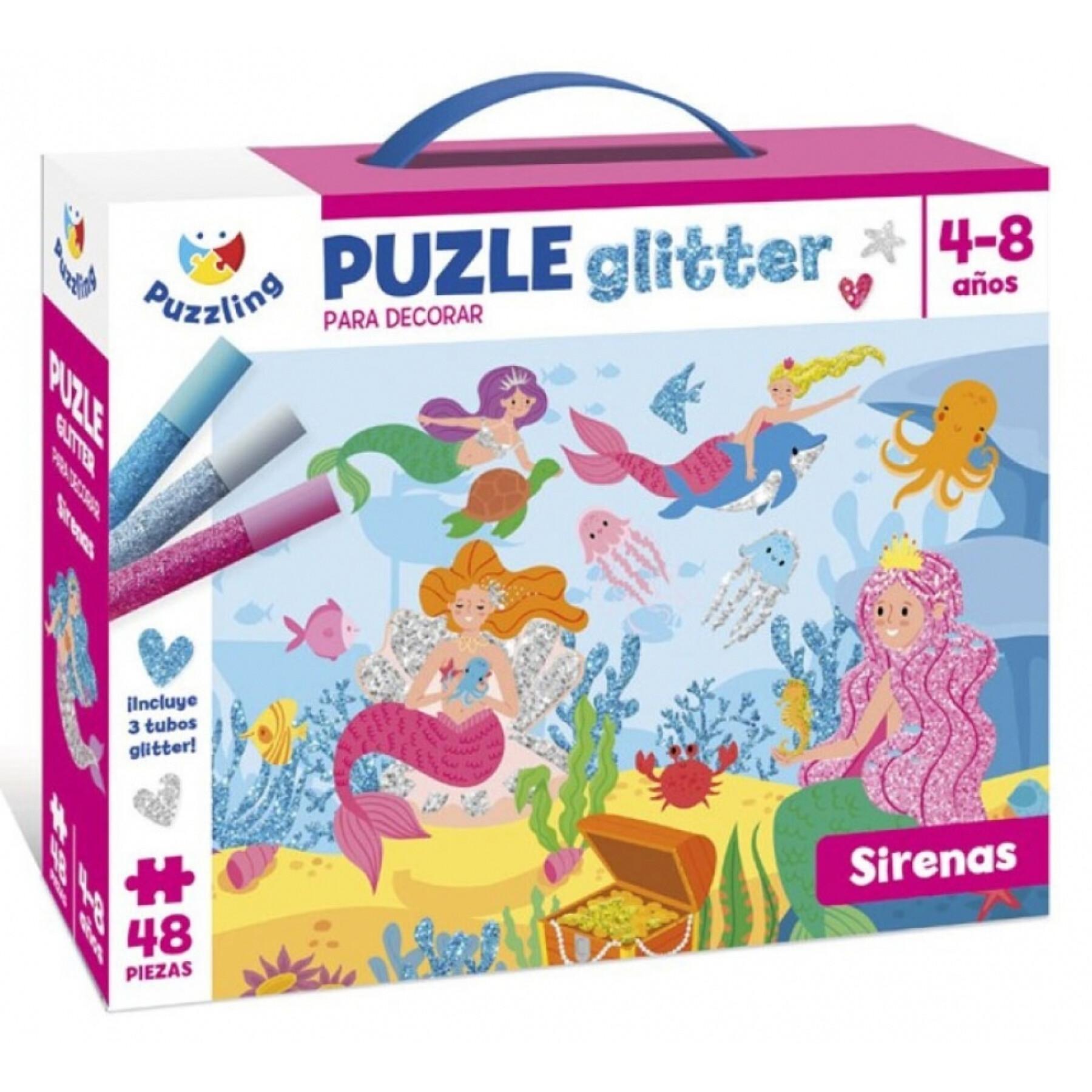 Puzzle de 2 peças x 48 peças Puzzling Sirenas Glitter
