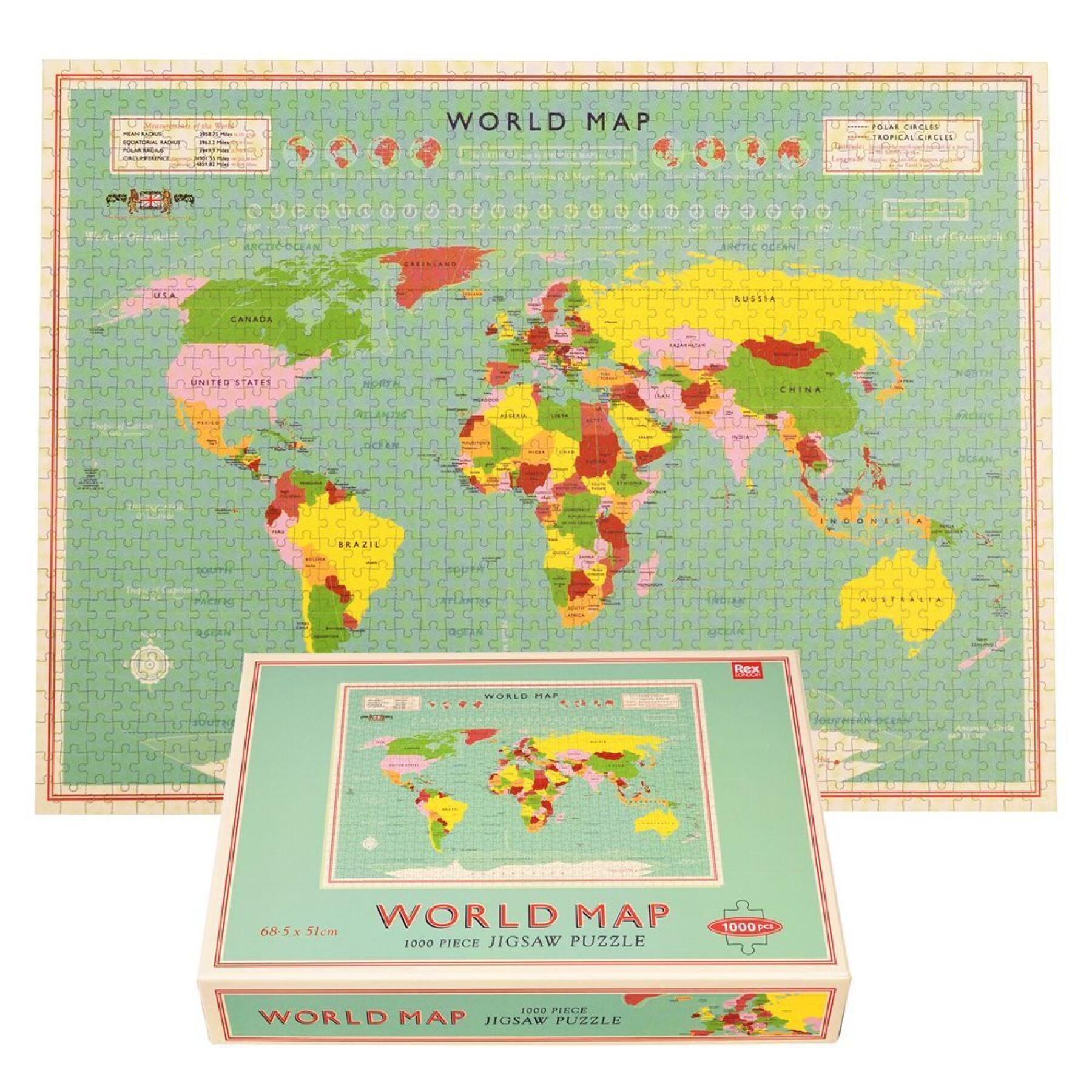 Puzzle de 1000 peças Rex London World Map