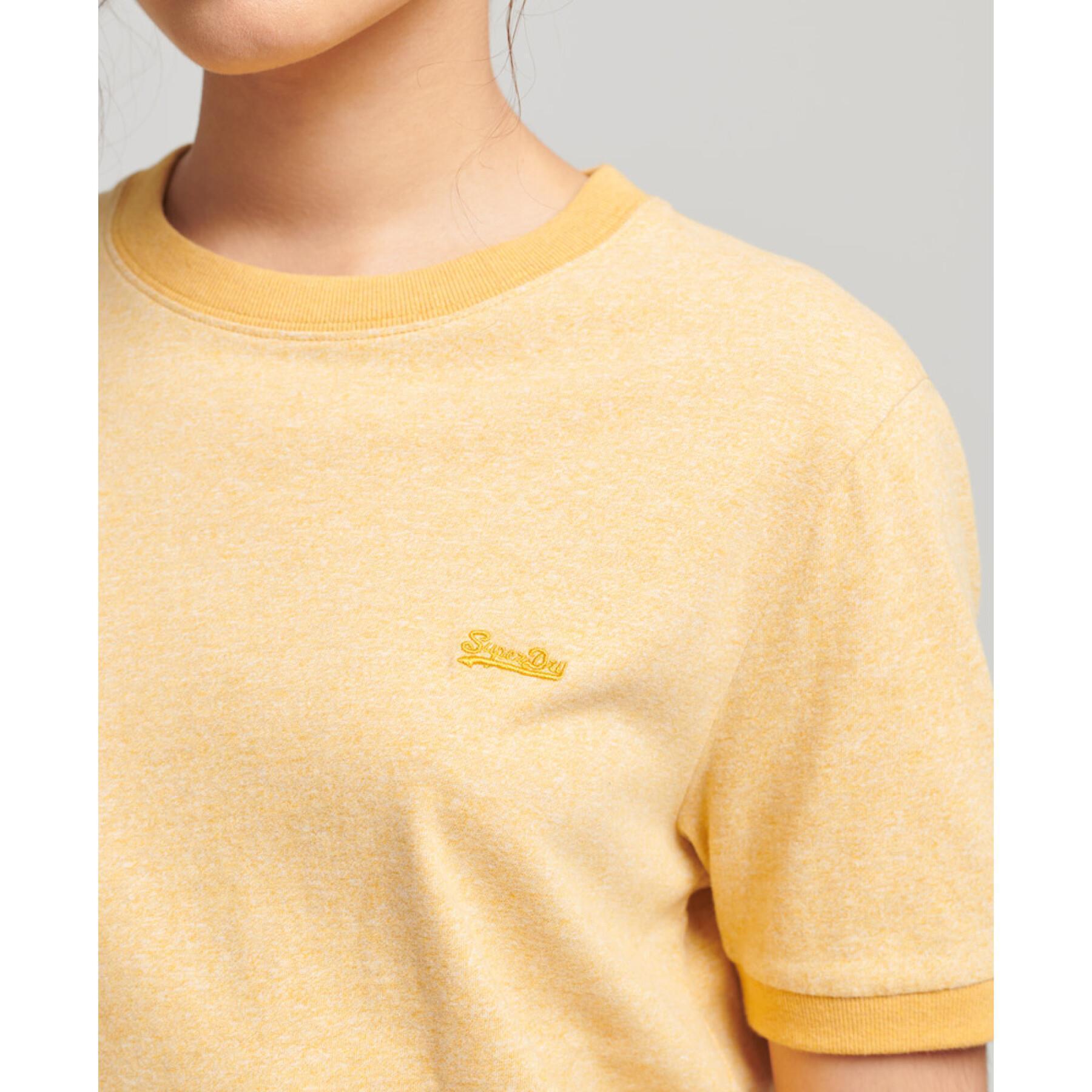 T-shirt de algodão orgânico contrastante para raparigas Superdry Vintage Logo