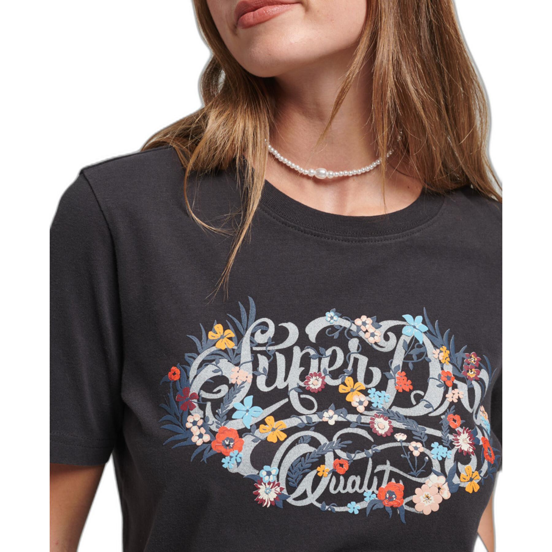 T-shirt floral com nome de menina Superdry