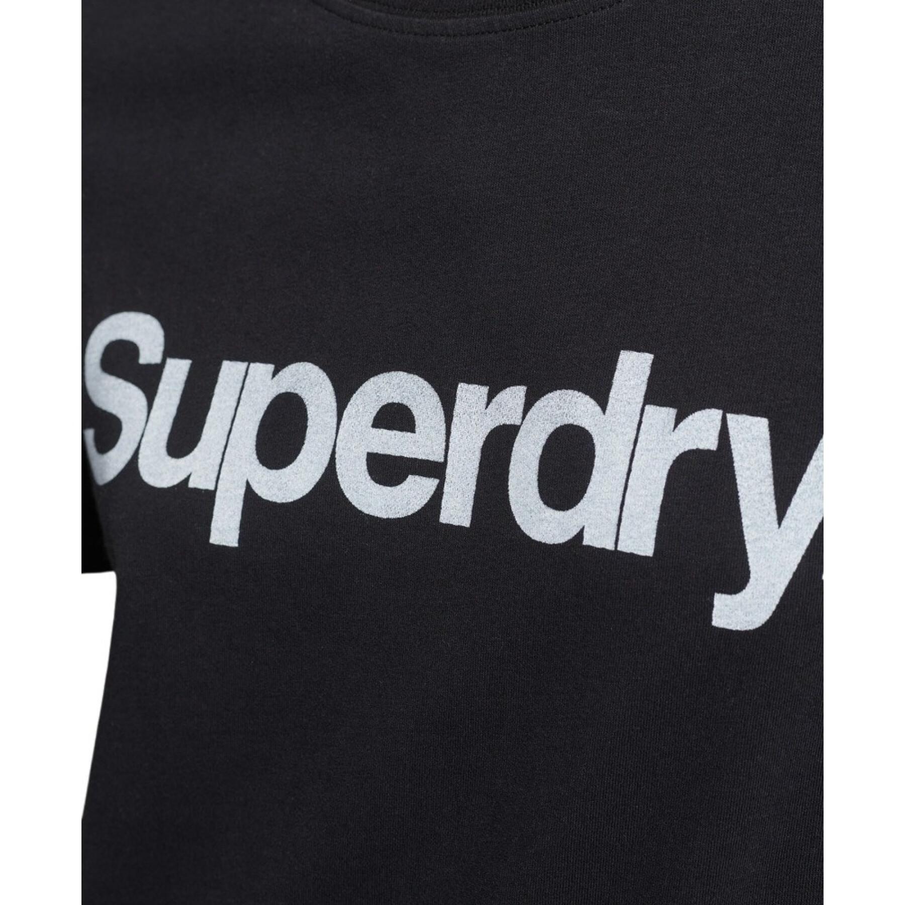 T-shirt de algodão orgânico para raparigas Superdry Core Logo 80s