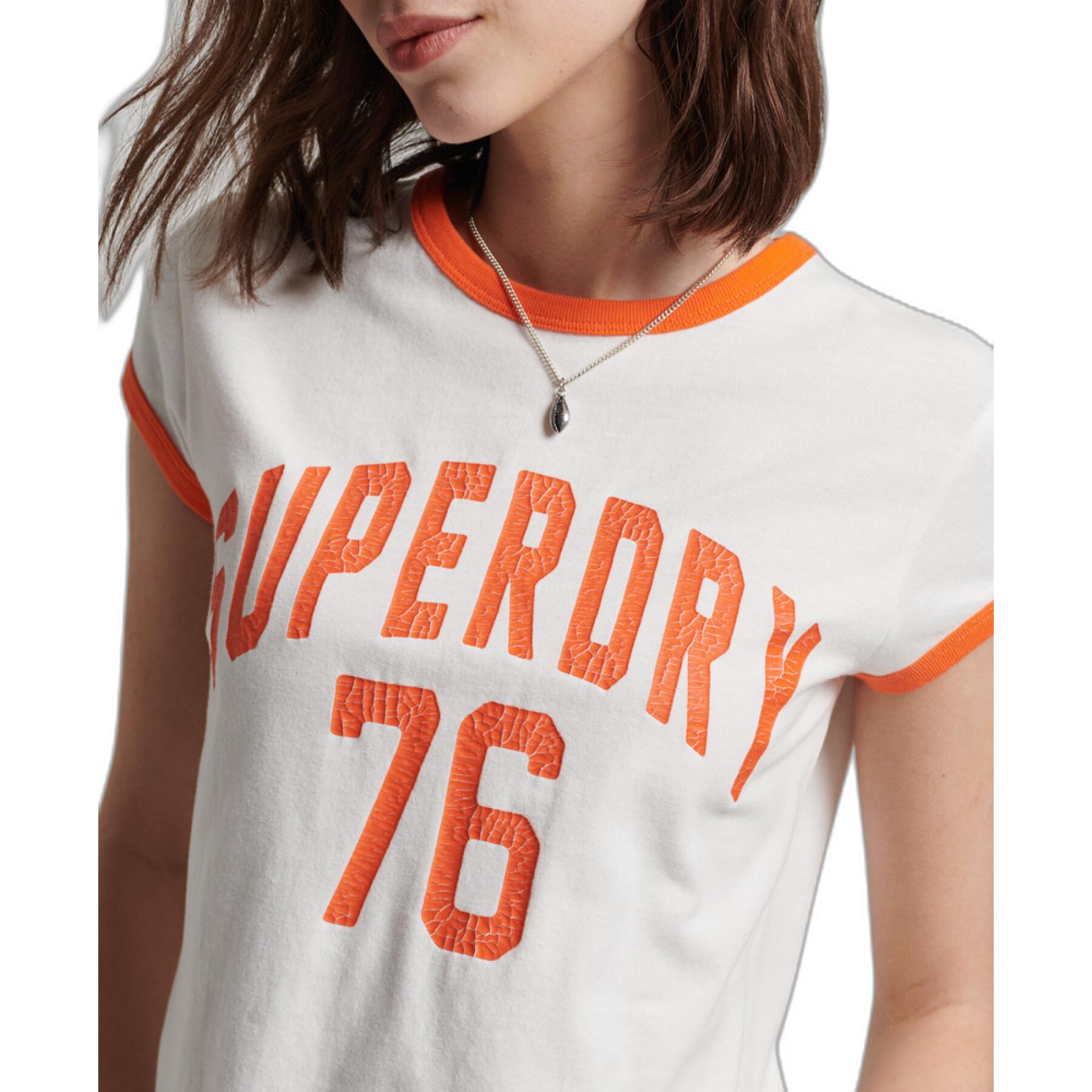 T-shirt de rapariga com fronteira contrastante Superdry Vintage Athletic