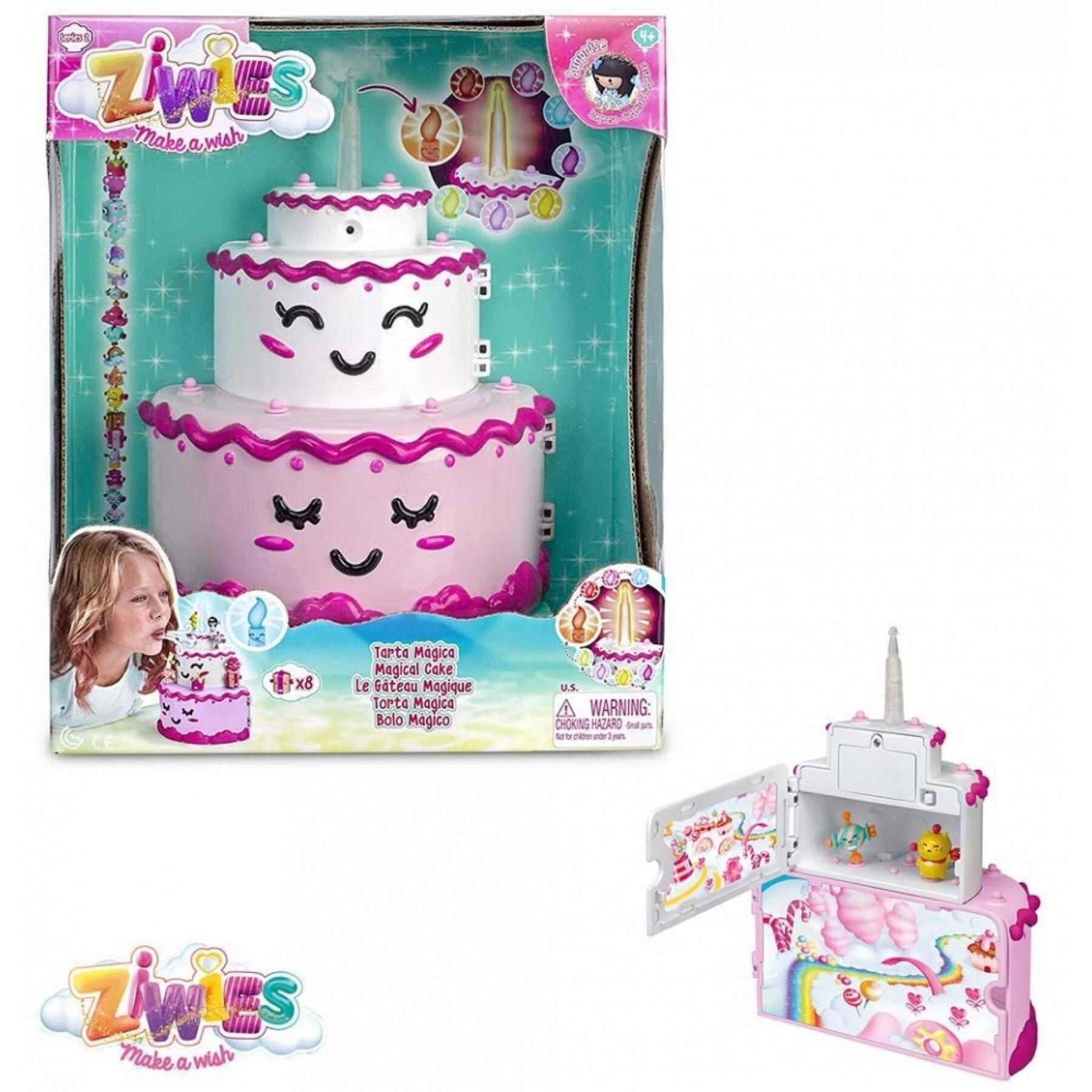 Brinquedo de bolo com luz e surpresas Ziwies Magic