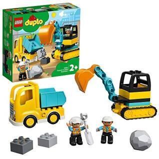 Conjunto de construção camião + escavadora Lego Duplo