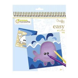 Caderno de 24 folhas para colorir animais marinhos Avenue Mandarine Graffy Easy
