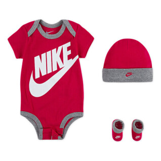 Conjunto de macacão + gorro + pantufas para bebé menina Nike NHN Furura Logo