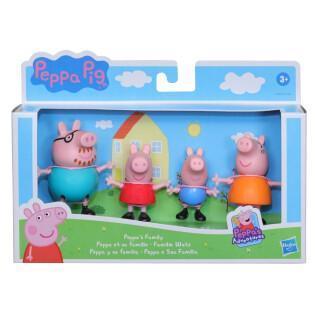 Conjunto de 4 figuras de peppa e família Peppa Pig