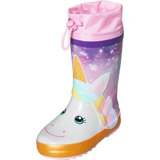 Botas de chuva de borracha para bebé menina Playshoes Unicorn