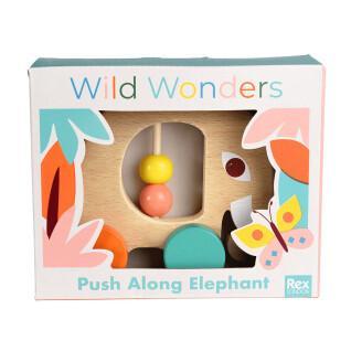 Elephant push toy Rex London Wild Wonders