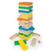 Torre de blocos de madeira 58 peças ColorBaby