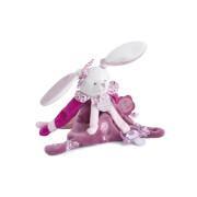 Peluche Cherry Bunny com clip para chupeta Doudou & compagnie
