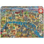 Puzzle de 500 peças Educa Mapa De Paris