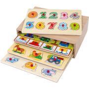 Jogos didácticos rack 4 puzzle de madeira First Learning