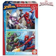 Puzzle de 2 peças x 48 peças spiderman Marvel