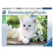 Puzzle de 1500 peças de puzzle gatinho branco Ravensburger