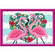 Arte número grande flamingos apaixonados Ravensburger