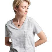 T-shirt de algodão orgânico com pescoço em v e bolso no peito Superdry Studios