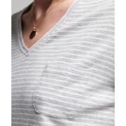 T-shirt de algodão orgânico com pescoço em v e bolso no peito Superdry Studios