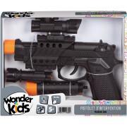 Pistola de mira sonora e luminosa com acessórios Wonderkids